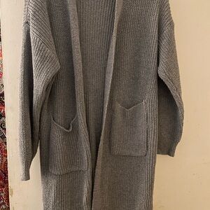 Cozy Gray Open-Front Cardigan